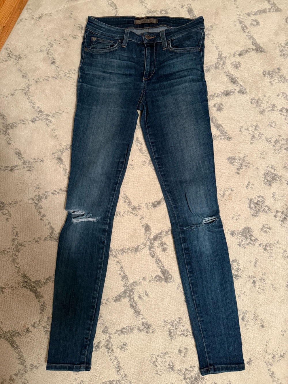 Joe's Jeans Indigo Skinny Jeans with Knee Distress
